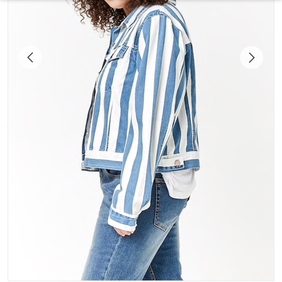 Striped Oversized Denim Jacket - Picture 5 of 5